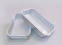 無褶皺長方形鋁箔容器航空餐盒加蓋子