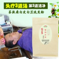 茶麸桑白皮白芷洗发粉包 头疗3道汤三道三养头疗汤厂家